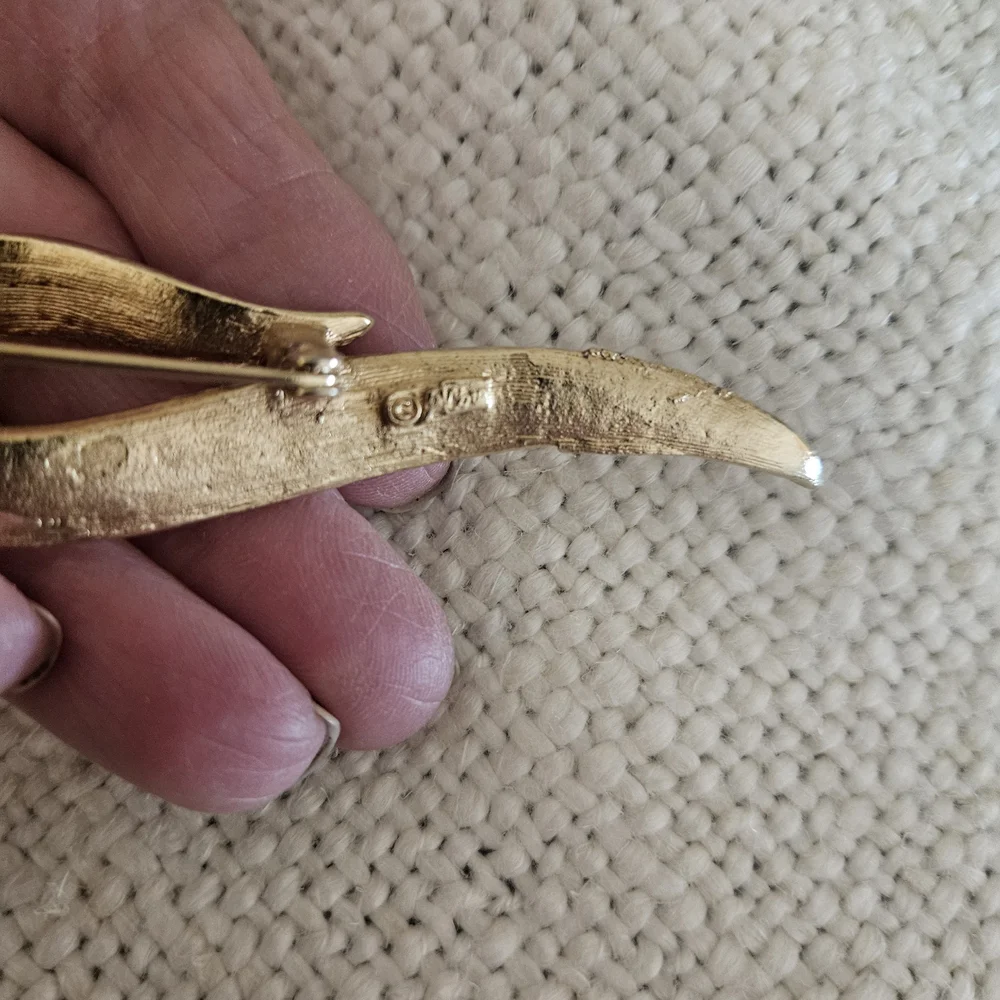 Coro Gold-Tone Textured Brooch